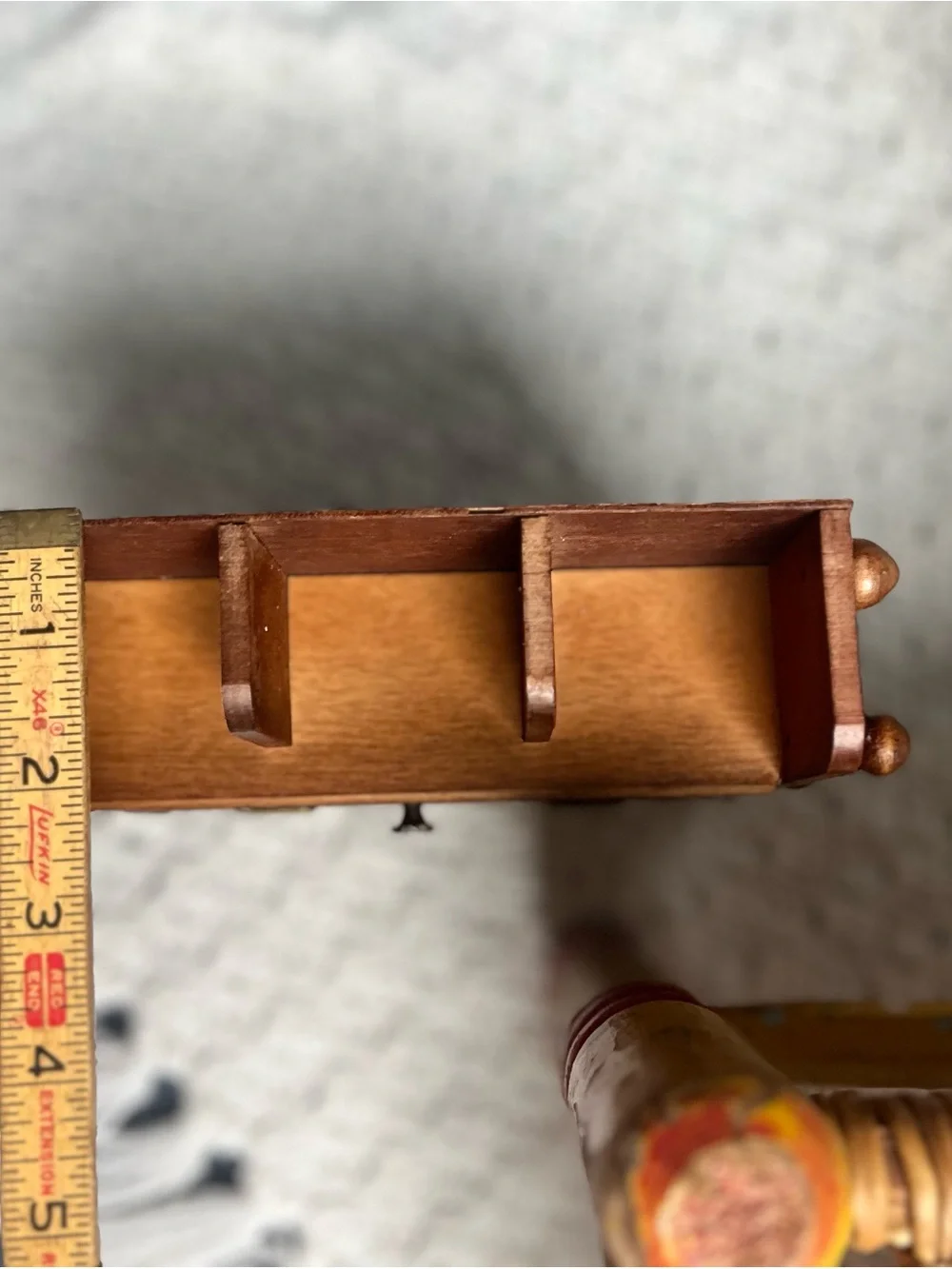 Wooden Vintage Mini Wall Curio Display Cabinet in Brown SOLD